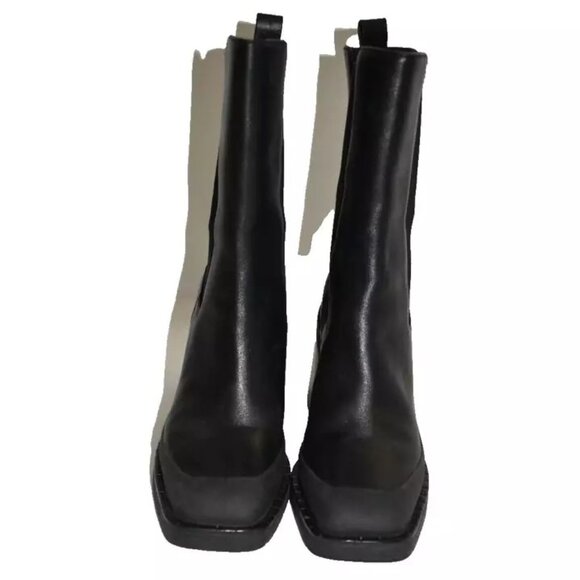 New! Tory Burch Expedition Leather 8 M Chelsea Black Boots DD417 - Picture 6 of 7